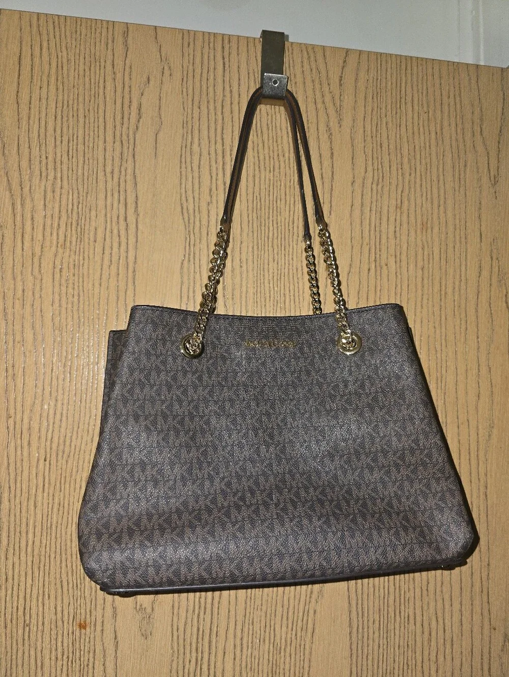 Michael Kors Brown MK Logo Chain-Accent Teagen Sm. - Picture 3 of 8